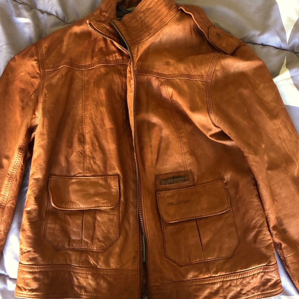 SuperDry medium leather jacket